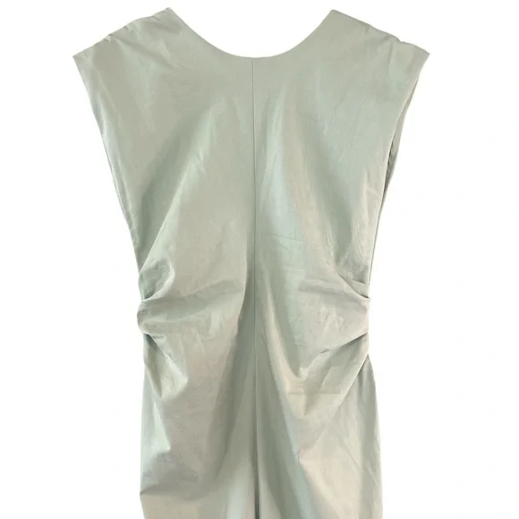 Zara Draped Waist Cotton Midi Dress in Mint Green - Picture 9 of 14